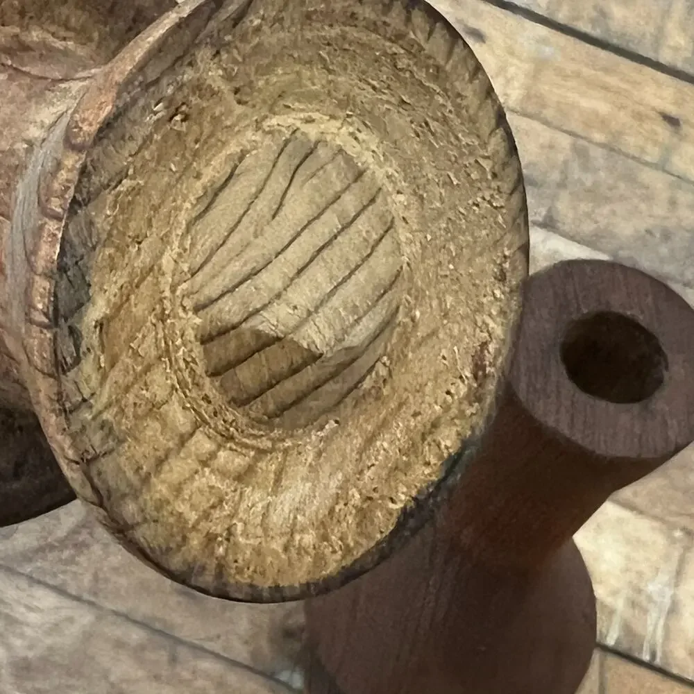 Hand Turned Wood Candlestick Holders Tapered 6.5